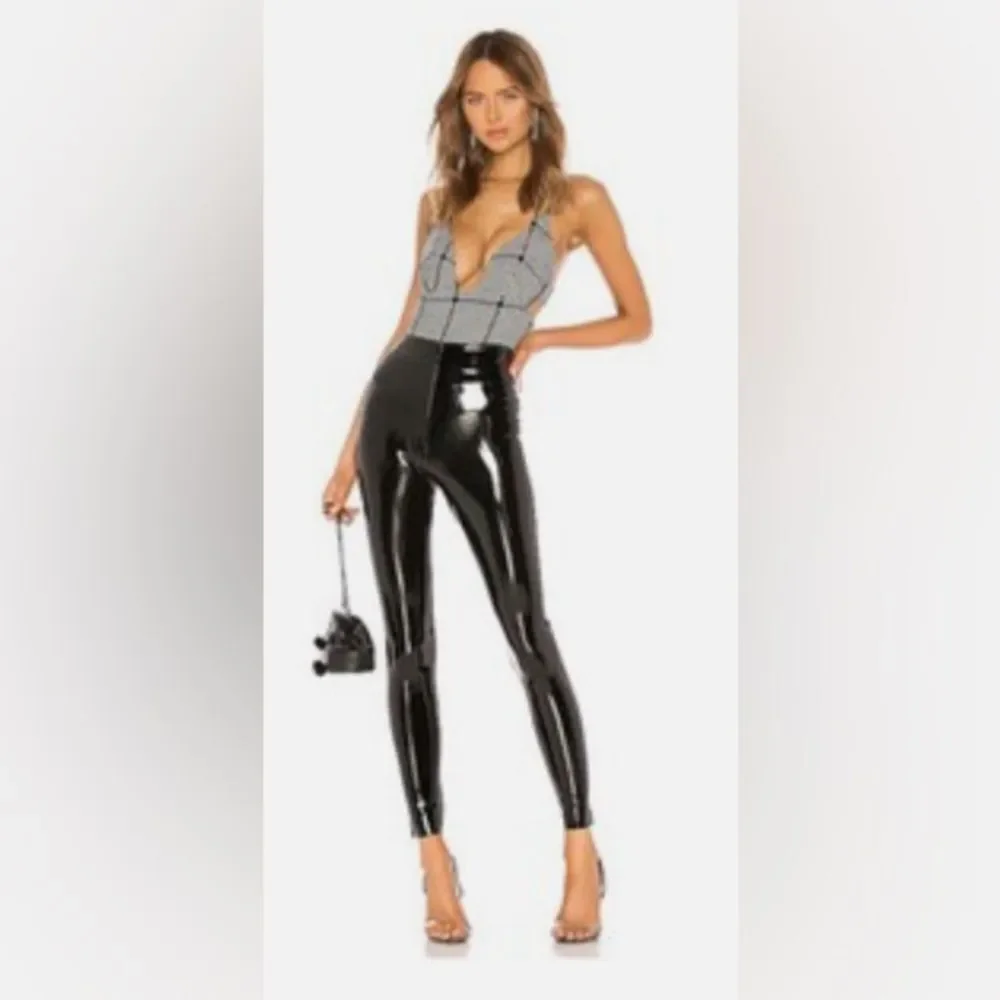 Commando Classic Faux Patent Leather Leggings High Rise Blue Pants Women’s Sz S